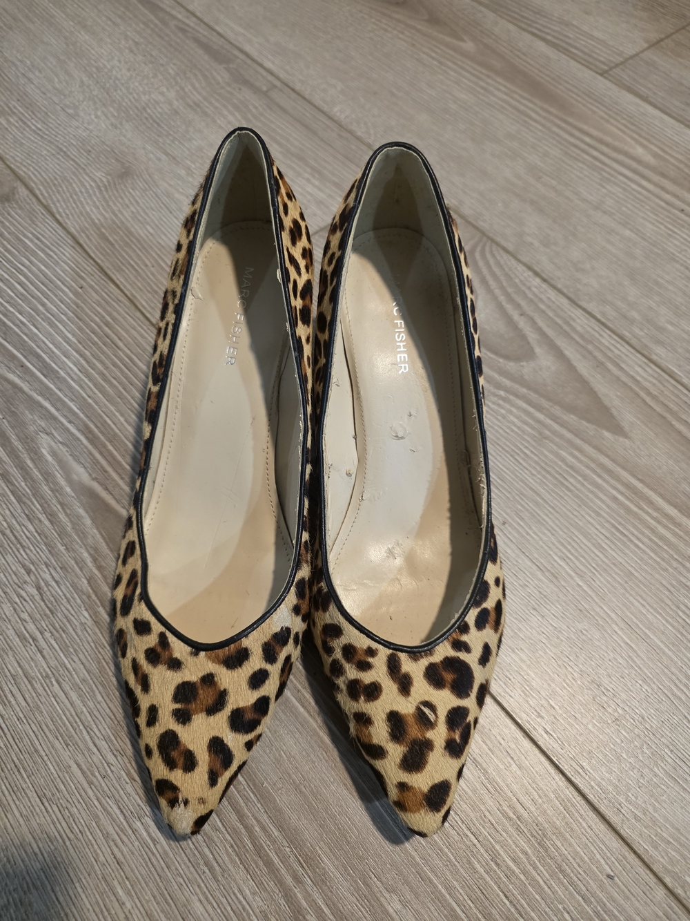 Pointed Toe Leopard Print Pumps - Marc Fisher